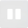 Knightsbridge MLA GDSF002MW Screwless 2G grid faceplate - matt white
