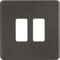Knightsbridge MLA GDSF002SB Screwless 2G grid faceplate - smoked bronze