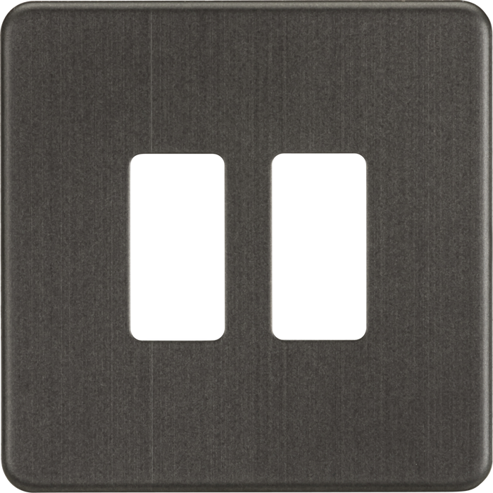 Knightsbridge MLA GDSF002SB Screwless 2G grid faceplate - smoked bronze