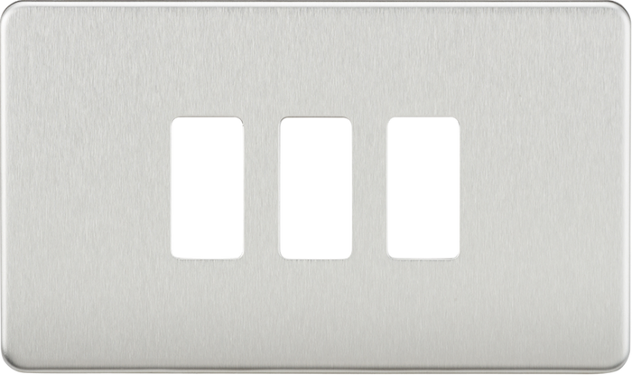 Knightsbridge MLA GDSF003BC Screwless 3G grid faceplate - brushed chrome