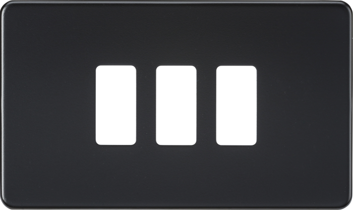 Knightsbridge MLA GDSF003MB Screwless 3G grid faceplate - matt black