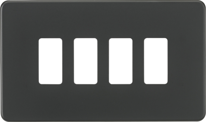 Knightsbridge MLA GDSF004AT Screwless 4G grid faceplate - anthracite