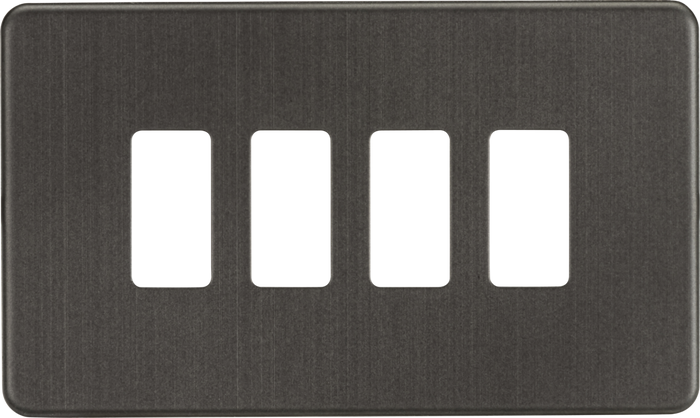 Knightsbridge MLA GDSF004SB Screwless 4G grid faceplate - smoked bronze