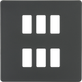 Knightsbridge MLA GDSF006AT Screwless 6G grid faceplate - anthracite