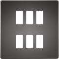 Knightsbridge MLA GDSF006BN Screwless 6G grid faceplate - black nickel