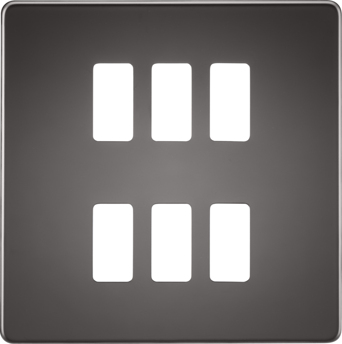 Knightsbridge MLA GDSF006BN Screwless 6G grid faceplate - black nickel