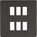 Knightsbridge MLA GDSF006SB Screwless 6G grid faceplate - smoked bronze