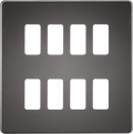 Knightsbridge MLA GDSF008BN Screwless 8G grid faceplate - black nickel