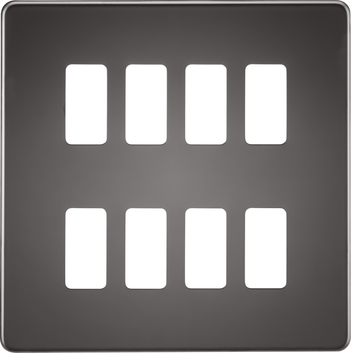 Knightsbridge MLA GDSF008BN Screwless 8G grid faceplate - black nickel