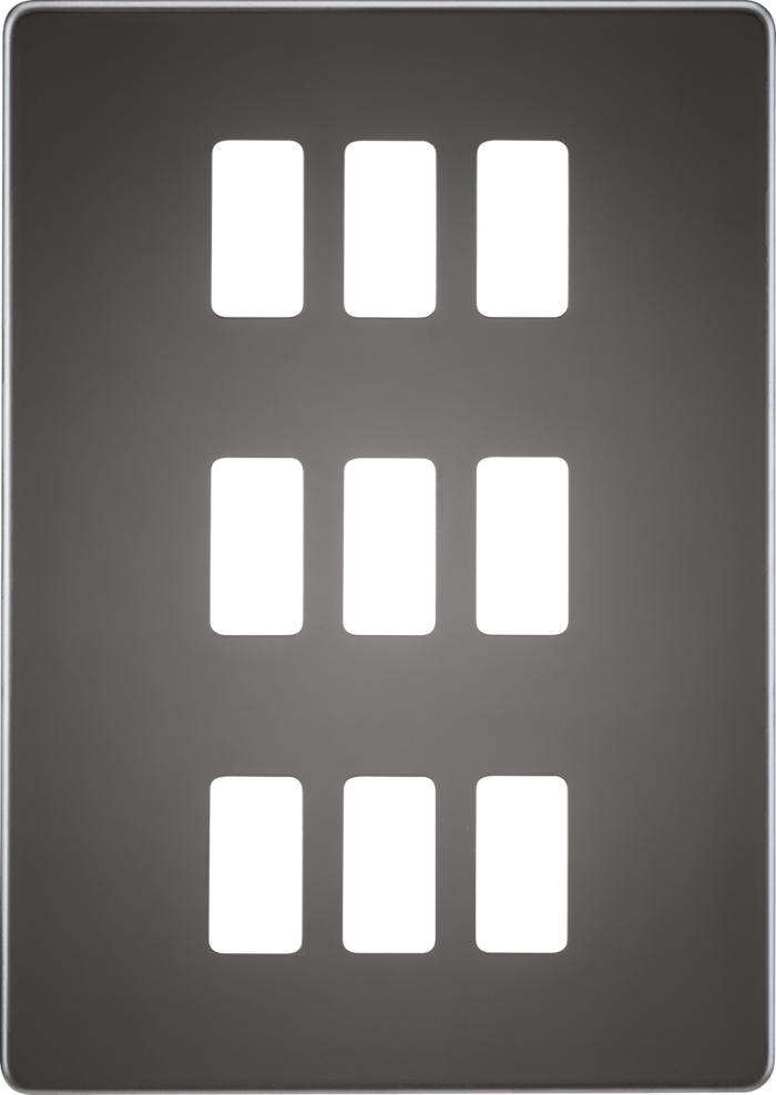 Knightsbridge MLA GDSF009BN Screwless 9G grid faceplate - black nickel