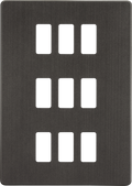 Knightsbridge MLA GDSF009SB Screwless 9G grid faceplate - smoked bronze