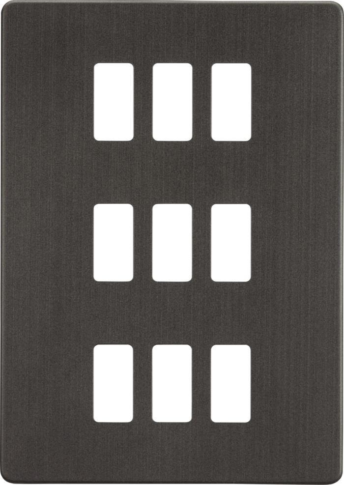 Knightsbridge MLA GDSF009SB Screwless 9G grid faceplate - smoked bronze