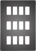 Knightsbridge MLA GDSF012BN Screwless 12G grid faceplate - black nickel