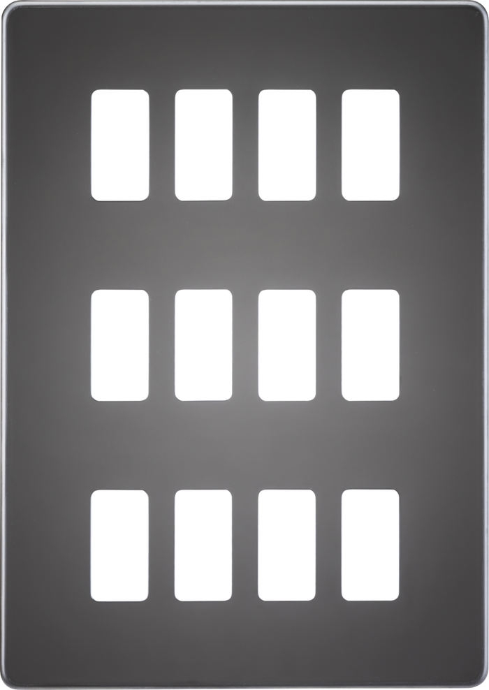Knightsbridge MLA GDSF012BN Screwless 12G grid faceplate - black nickel
