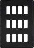 Knightsbridge MLA GDSF012MB Screwless 12G grid faceplate - matt black