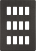 Knightsbridge MLA GDSF012SB Screwless 12G grid faceplate - smoked bronze