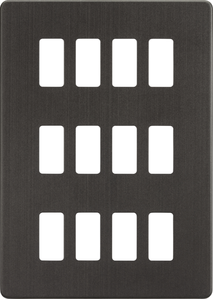 Knightsbridge MLA GDSF012SB Screwless 12G grid faceplate - smoked bronze