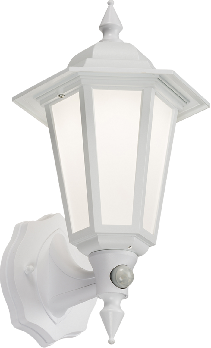 Knightsbridge MLA LANT1WP 230V IP54 8W LED Wall Lantern with Photocell Sensor - White