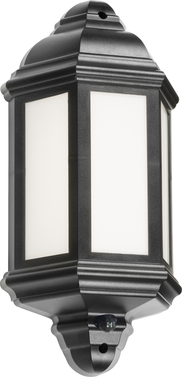 Knightsbridge MLA LANT3BKP 230V IP54 LED Half Wall Lantern with Photocell Sensor - Black