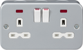 Knightsbridge MLA MR9000N Metal Clad 13A 2G DP switched socket with neon