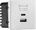 Knightsbridge MLA NETUSBPDWH Dual USB charger A+C (18W QC / 45W USB-PD) 50 x 50mmm - white
