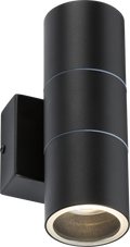 Knightsbridge MLA OWALL02BK 230V IP54 GU10 Up and Down Wall Light - Black