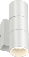 Knightsbridge MLA OWALL2WP 230V IP54 GU10 Up and Down Wall Light with Photocell Sensor - White