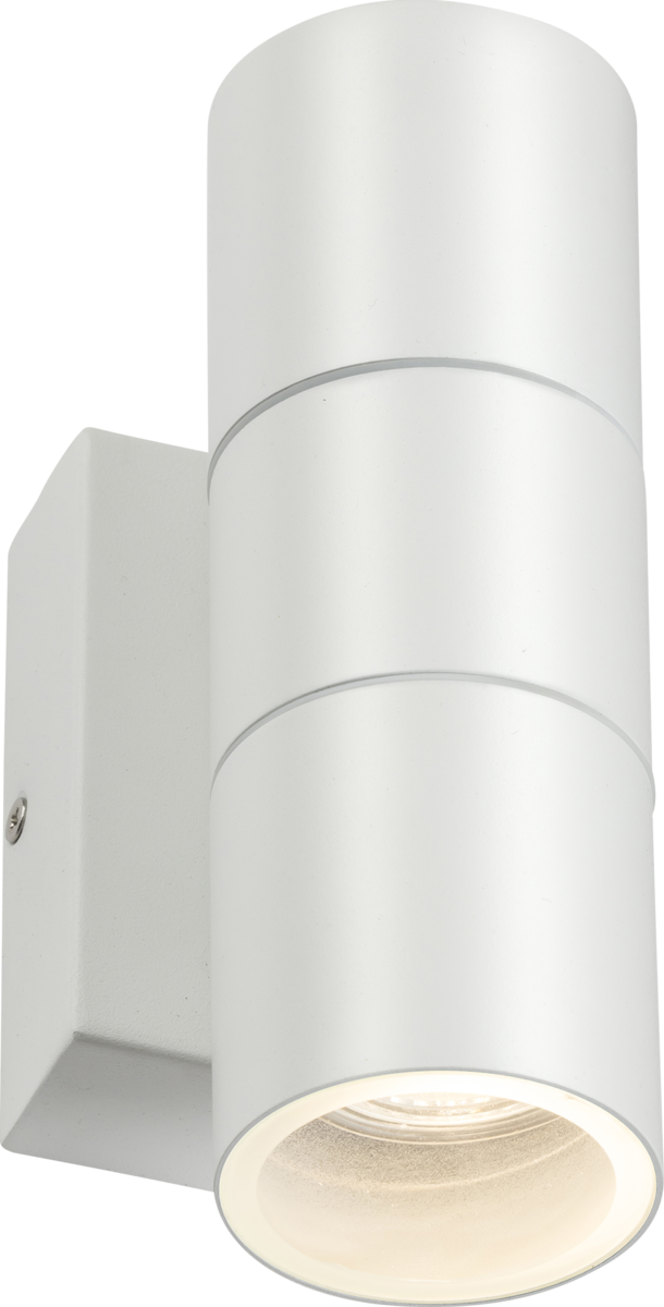 Knightsbridge MLA OWALL2WP 230V IP54 GU10 Up and Down Wall Light with Photocell Sensor - White