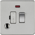Knightsbridge MLA Screwless SF6300FBC 13A Switched Fused Spur with Neon and Flex Outlet - Brushed Chrome
