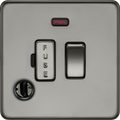 Knightsbridge MLA Screwless SF6300FBN 13A Switched Fused Spur with Neon and Flex Outlet - Black Nickel