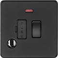 Knightsbridge MLA Screwless SF6300FMBB 13A Switched Fused Spur with Neon and Flex Outlet - Matt Black