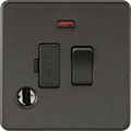 Knightsbridge MLA Screwless SF6300FSB 13A Switched Fused Spur with Neon and Flex Outlet - Smoked Bronze