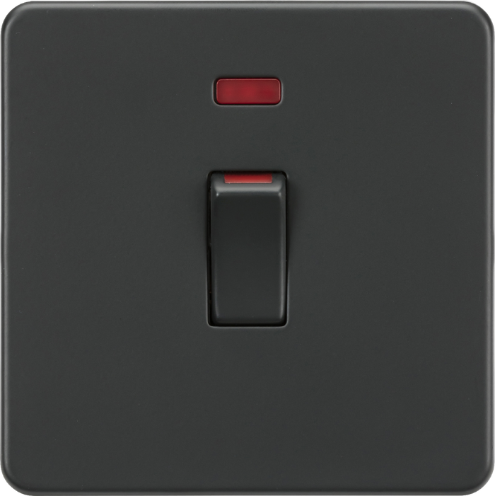 Knightsbridge MLA Screwless SF81MNAT 45A 1G DP switch with neon - anthracite