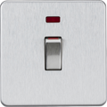 Knightsbridge MLA Screwless SF81MNBC 45A 1G DP switch with neon - brushed chrome