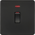 Knightsbridge MLA Screwless SF81MNMBB 45A 1G DP switch with neon - matt black