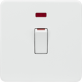 Knightsbridge MLA Screwless SF81MNMW 45A 1G DP switch with neon - matt white
