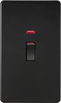 Knightsbridge MLA Screwless SF82MNMBB 45A 2G DP switch with neon - matt black