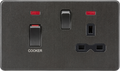 Knightsbridge MLA Screwless SFR83MNSB 45A DP switch and 13A switched socket with neons - smoked bronze
