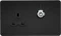 Knightsbridge MLA Screwless SFR9LOCKMB 13A 1G DP Lockable socket - Matt Black with black insert