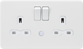 Knightsbridge MLA Screwless SFR9NLMW 13A 2G DP switched socket with night light function - Matt white