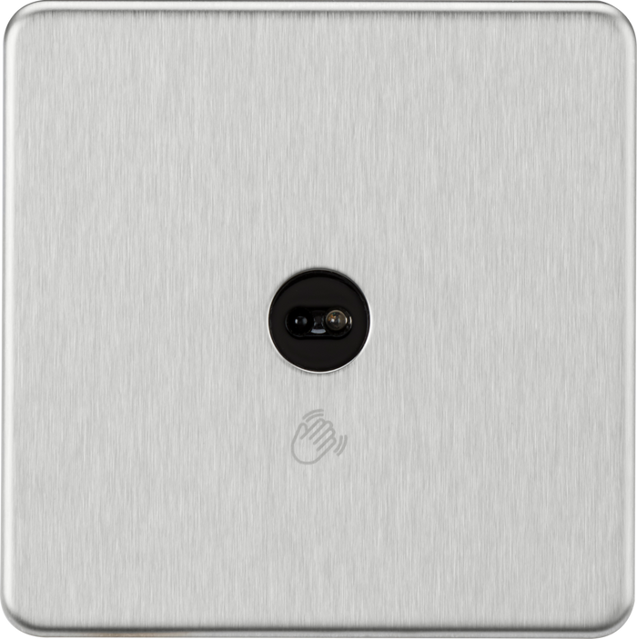 Knightsbridge MLA Screwless SFTS1BC 230V 1G 1-way Touchless Switch - Brushed Chrome