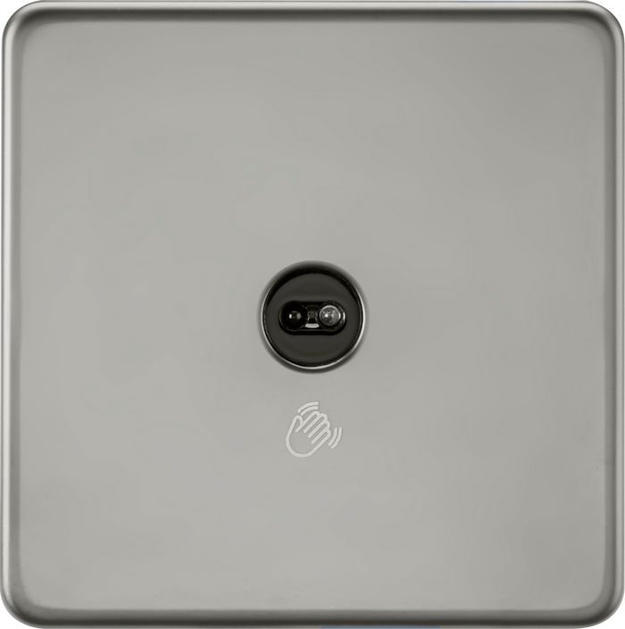 Knightsbridge MLA Screwless SFTS1BN 230V 1G 1-way Touchless Switch - Black Nickel