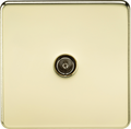 Knightsbridge MLA SF0100PB Screwless 1G TV Outlet (Non-Isolated) - Polished Brass