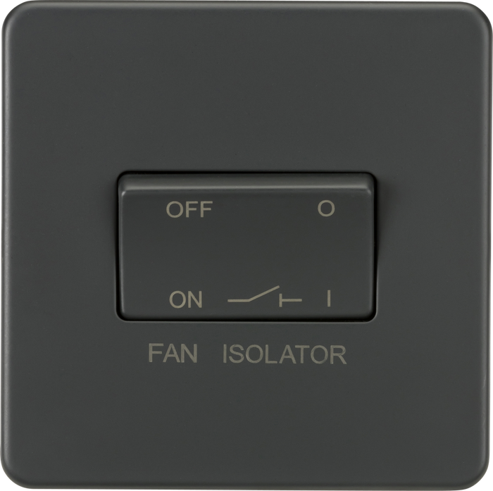Knightsbridge MLA SF1100AT Screwless 10AX 3 pole Fan Isolator Switch - Anthracite