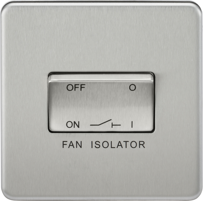 Knightsbridge MLA SF1100BC Screwless 10AX 3 Pole Fan Isolator Switch - Brushed Chrome