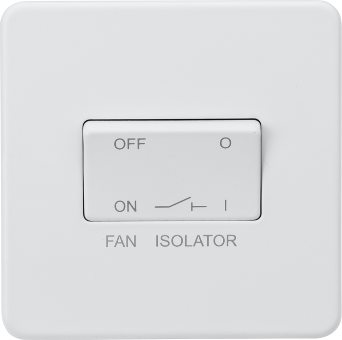 Knightsbridge MLA SF1100MW Screwless 10AX 3 pole fan isolator switch - Matt white