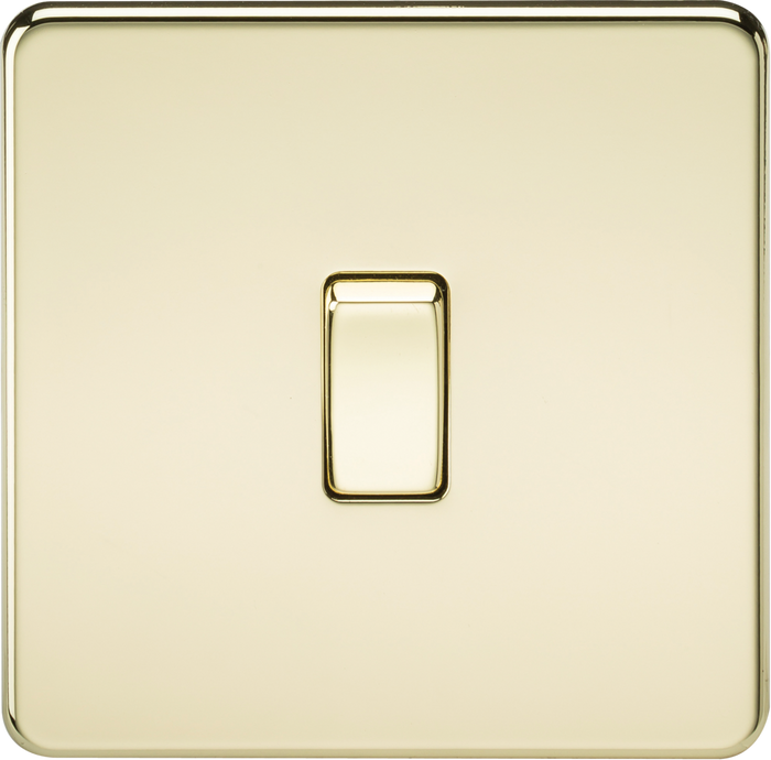 Knightsbridge MLA SF1200PB Screwless 10AX 1G Intermediate Switch - Polished Brass