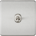 Knightsbridge MLA SF1TOGBC Screwless 10AX 1G 2-Way Toggle Switch - Brushed Chrome