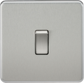 Knightsbridge MLA SF2000BC Screwless 10AX 1G 2-Way Switch - Brushed Chrome