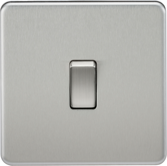 Knightsbridge MLA SF2000BC Screwless 10AX 1G 2-Way Switch - Brushed Chrome